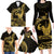 Gold Hawaii Ikaika Warrior Family Matching Long Sleeve Bodycon Dress and Hawaiian Shirt Hawaiian Power