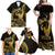 Gold Hawaii Ikaika Warrior Family Matching Off Shoulder Maxi Dress and Hawaiian Shirt Hawaiian Power