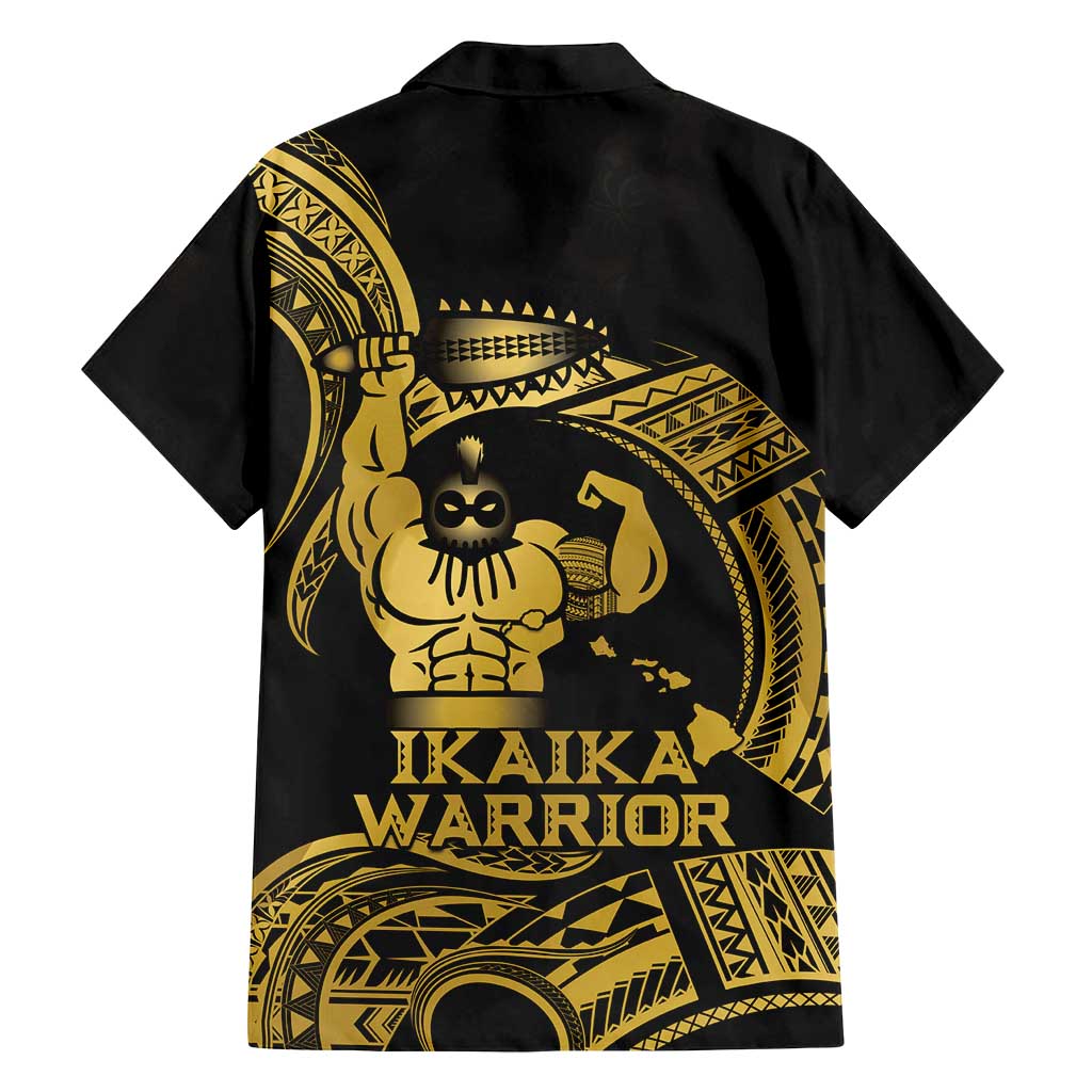 Gold Hawaii Ikaika Warrior Family Matching Summer Maxi Dress and Hawaiian Shirt Hawaiian Power LT14 - Polynesian Pride