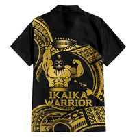 Gold Hawaii Ikaika Warrior Family Matching Summer Maxi Dress and Hawaiian Shirt Hawaiian Power LT14 - Polynesian Pride