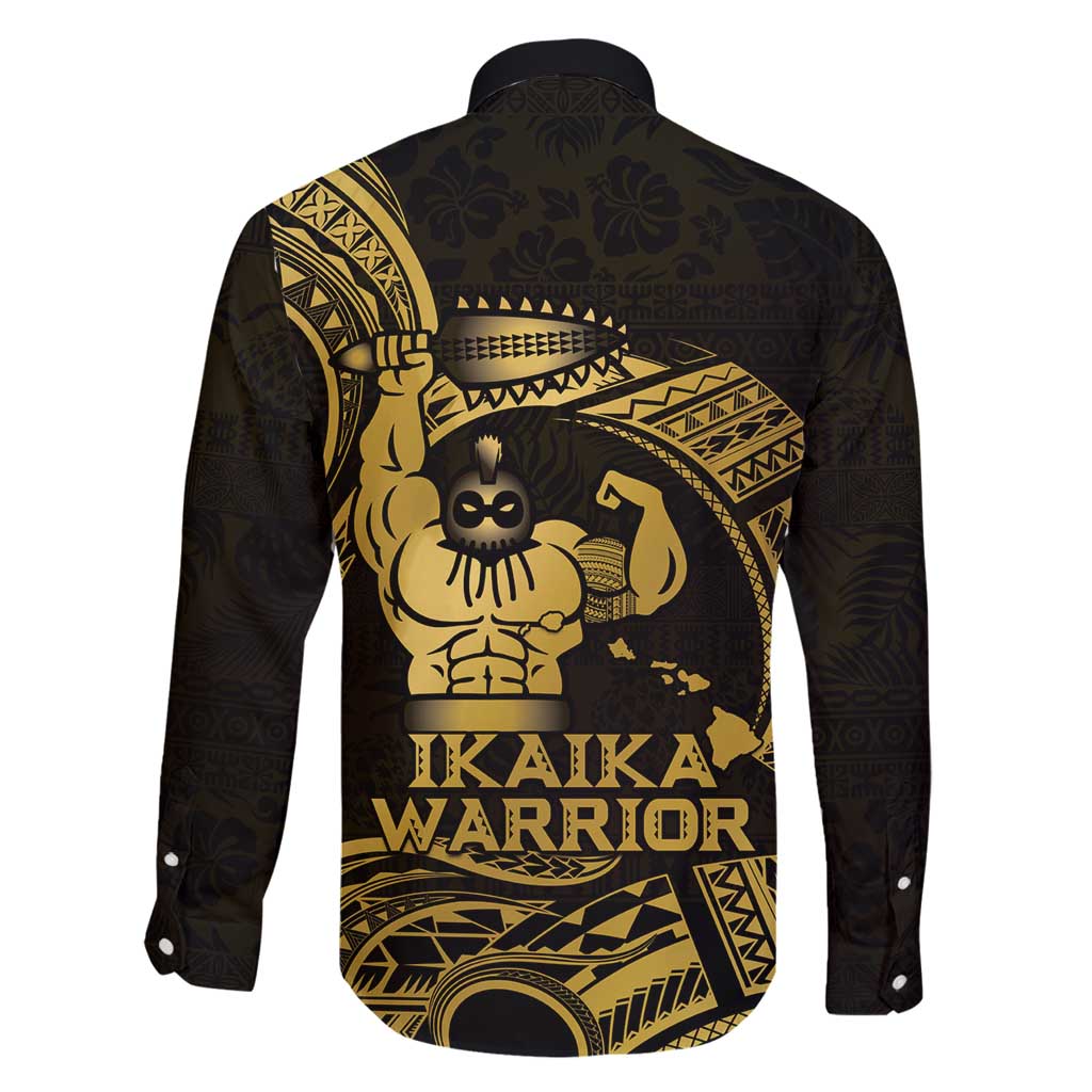 Gold Hawaii Ikaika Warrior Family Matching Summer Maxi Dress and Hawaiian Shirt Hawaiian Power LT14 - Polynesian Pride