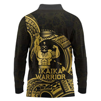 Gold Hawaii Ikaika Warrior Long Sleeve Polo Shirt Hawaiian Power
