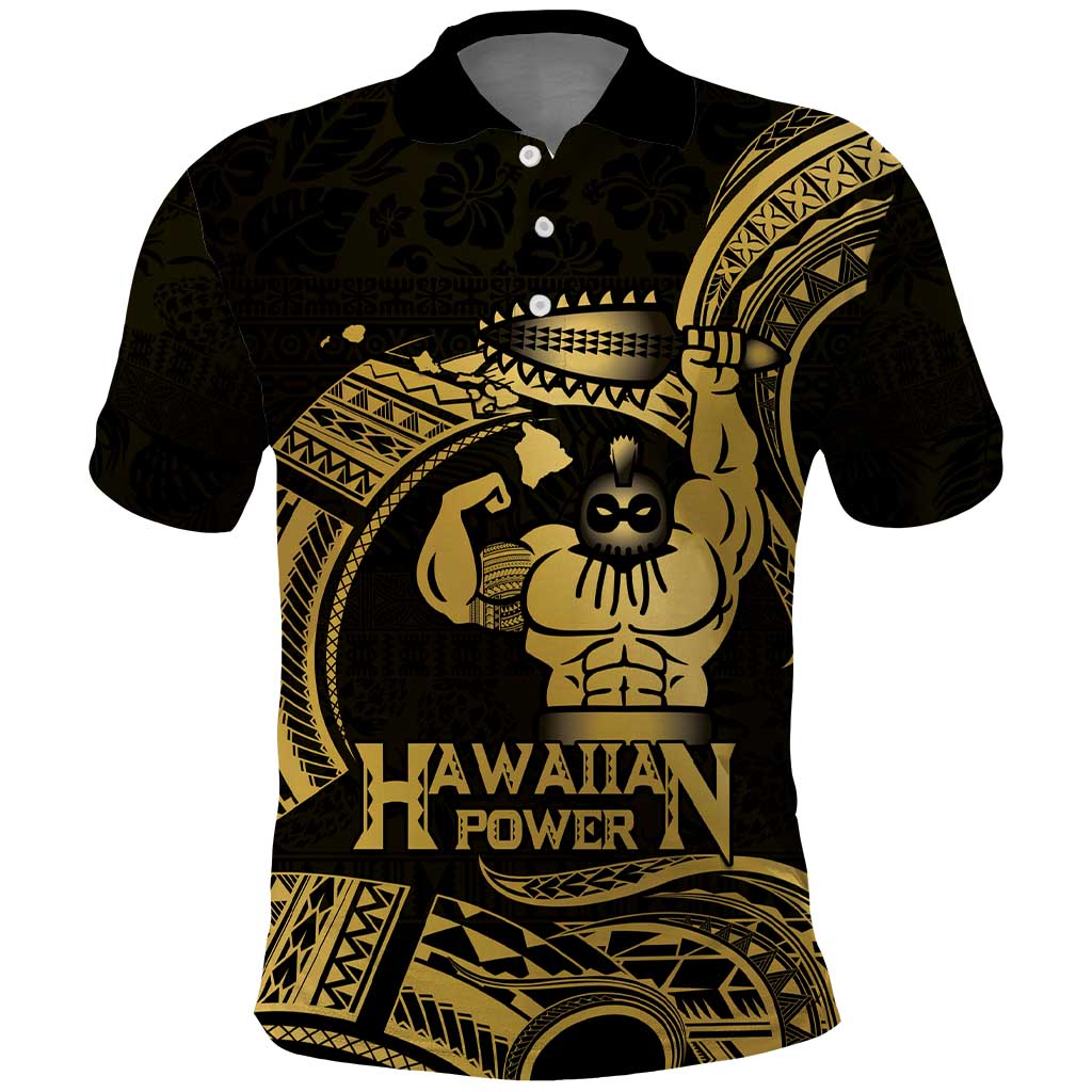 Gold Hawaii Ikaika Warrior Polo Shirt Hawaiian Power