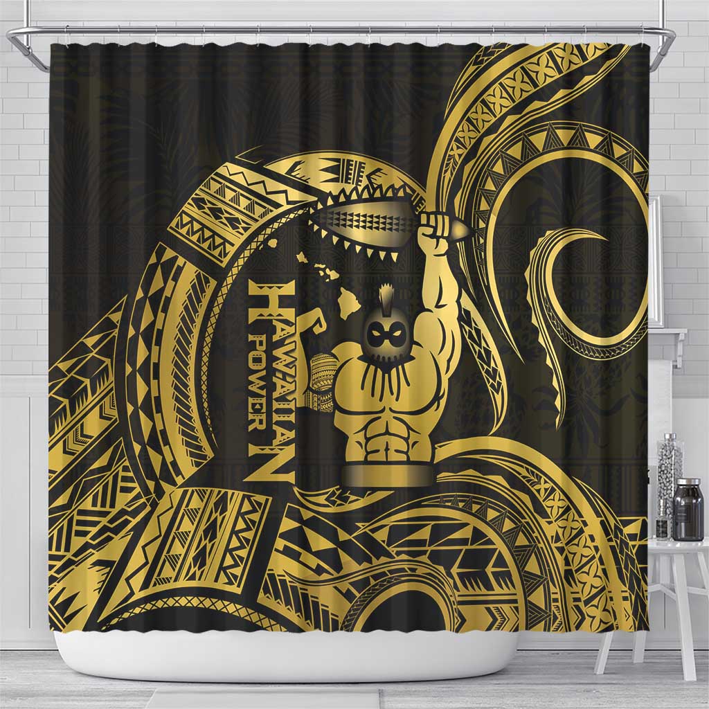 Gold Hawaii Ikaika Warrior Shower Curtain Hawaiian Power