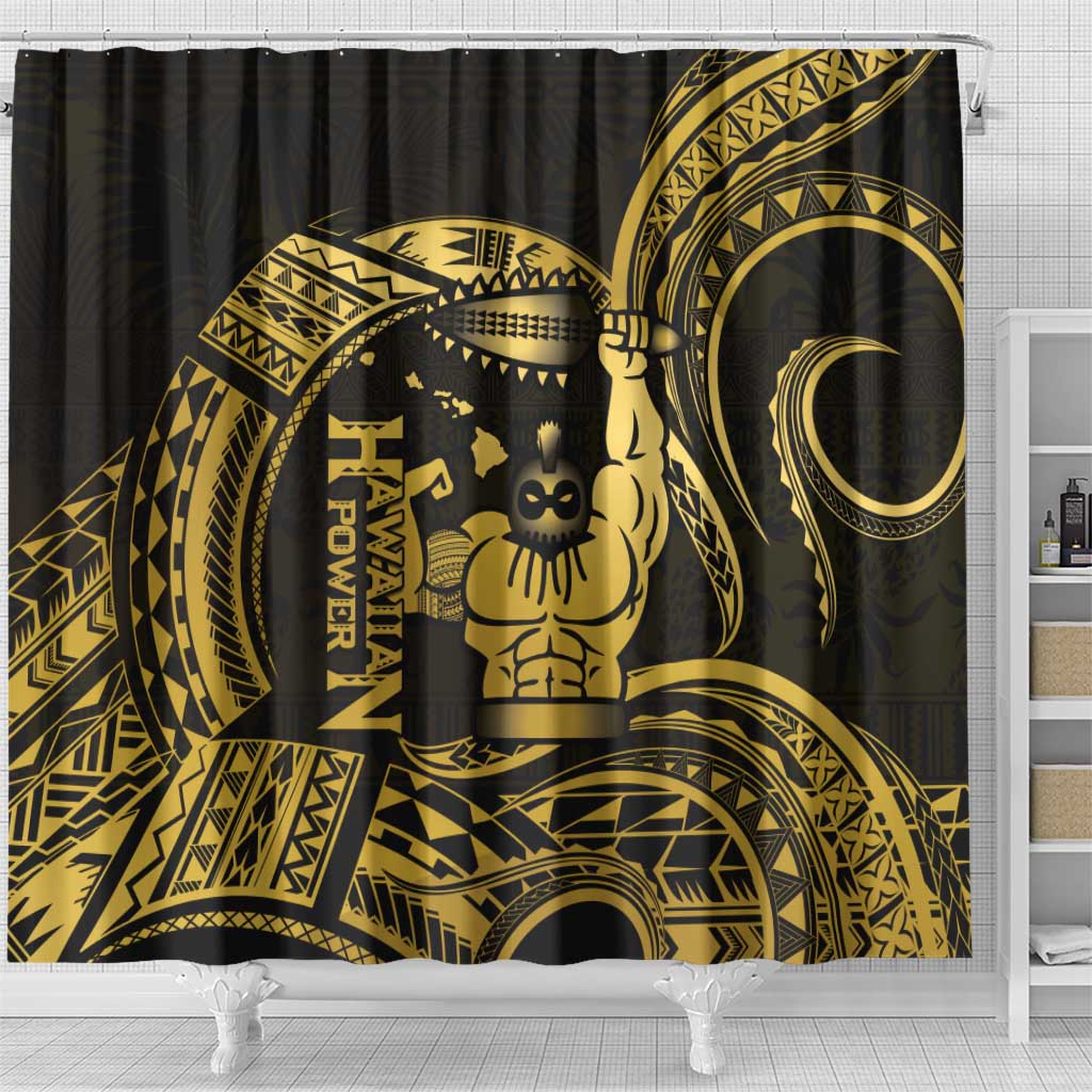 Gold Hawaii Ikaika Warrior Shower Curtain Hawaiian Power