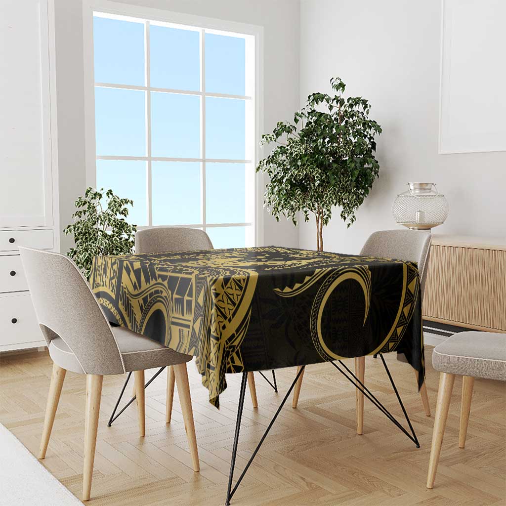 Gold Hawaii Ikaika Warrior Tablecloth Hawaiian Power