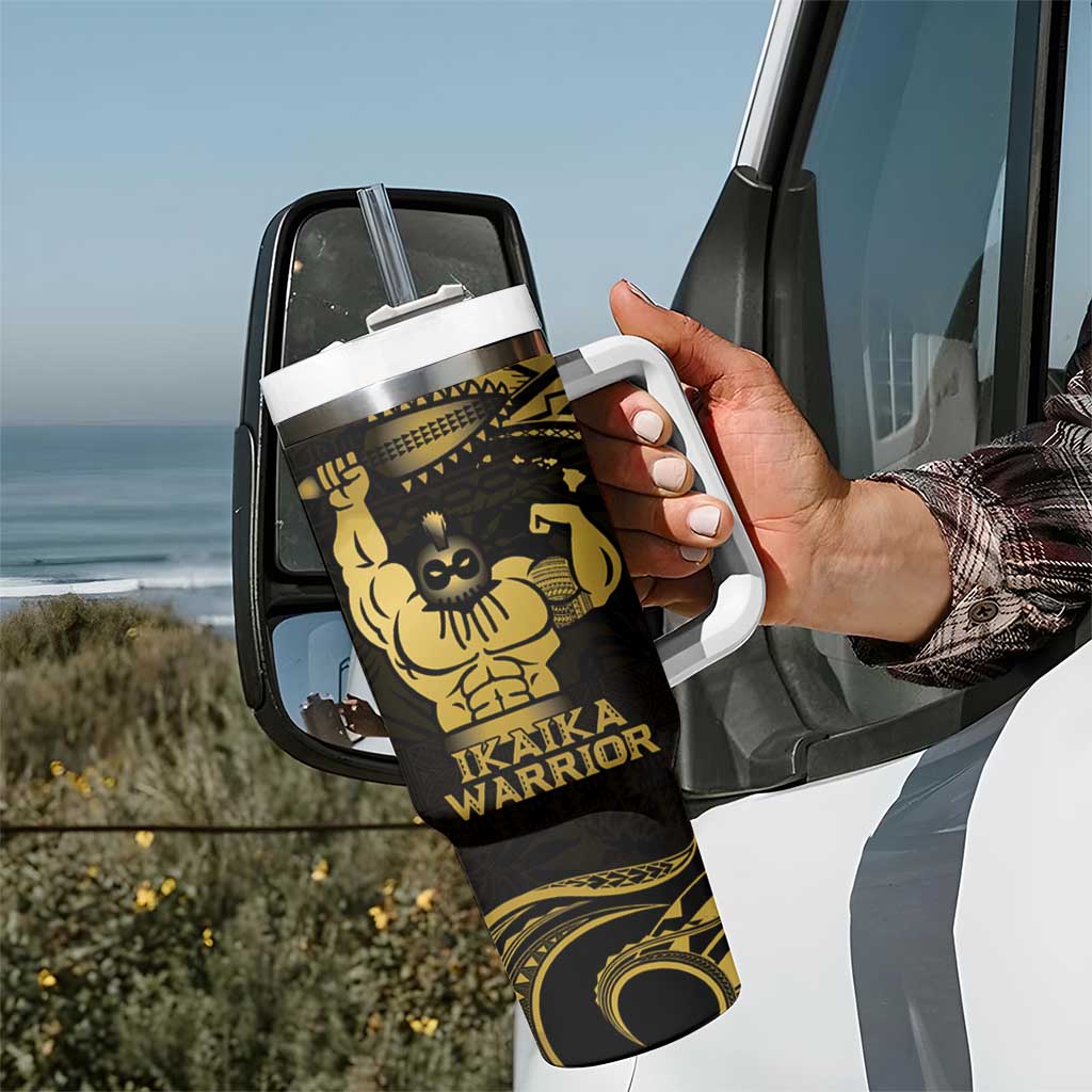 Gold Hawaii Ikaika Warrior Tumbler With Handle Hawaiian Power
