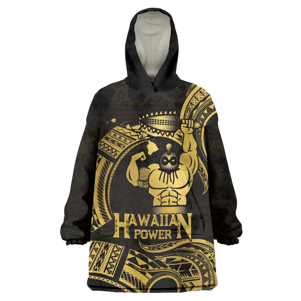 Gold Hawaii Ikaika Warrior Wearable Blanket Hoodie Hawaiian Power LT14 One Size Gold - Polynesian Pride