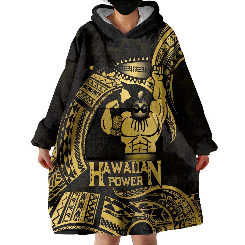 Gold Hawaii Ikaika Warrior Wearable Blanket Hoodie Hawaiian Power LT14 - Polynesian Pride