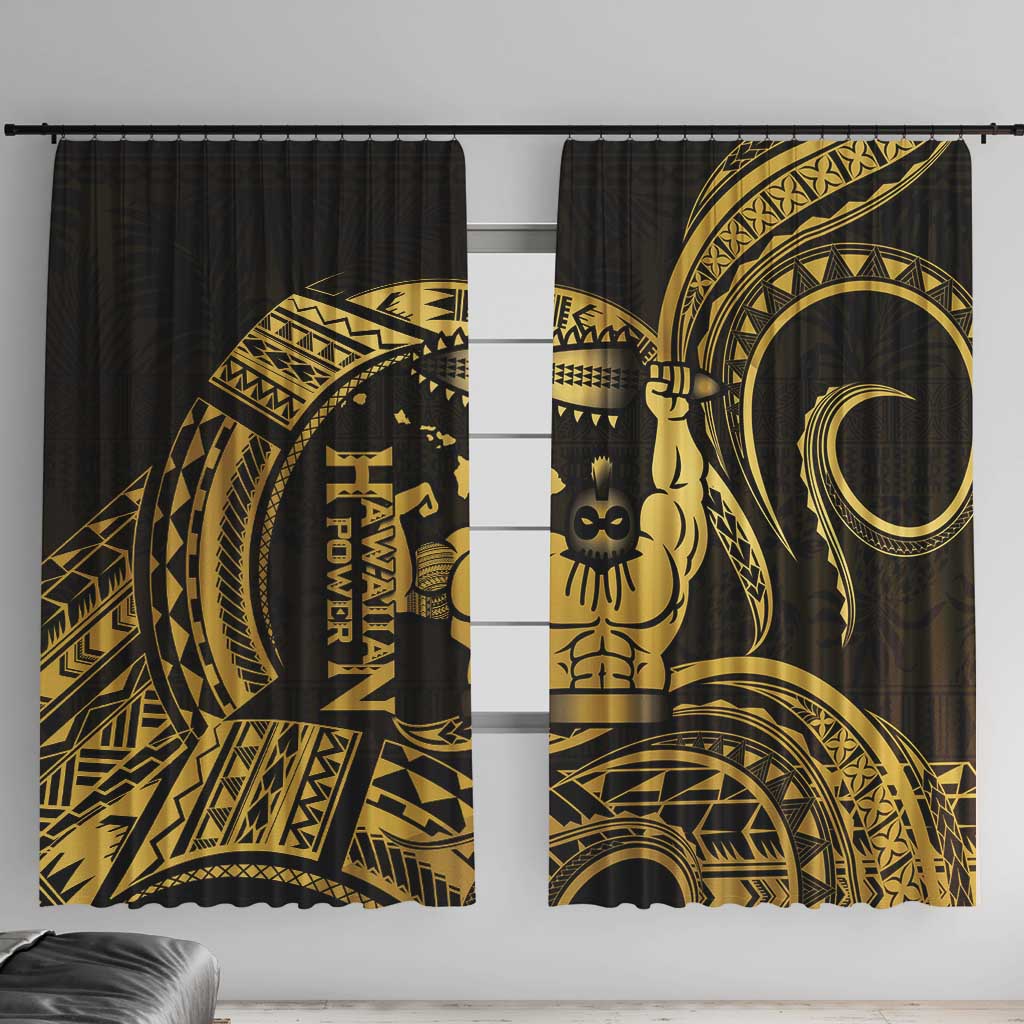 Gold Hawaii Ikaika Warrior Window Curtain Hawaiian Power