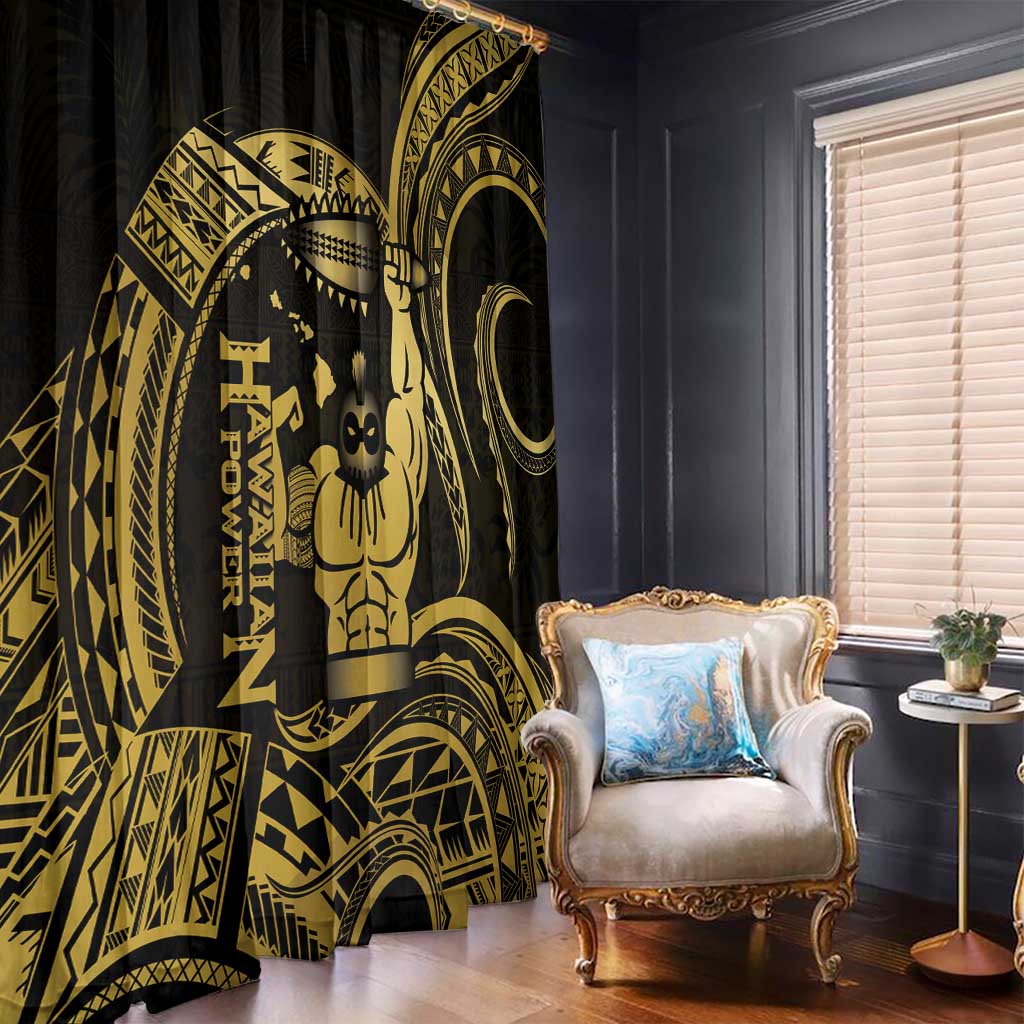 Gold Hawaii Ikaika Warrior Window Curtain Hawaiian Power