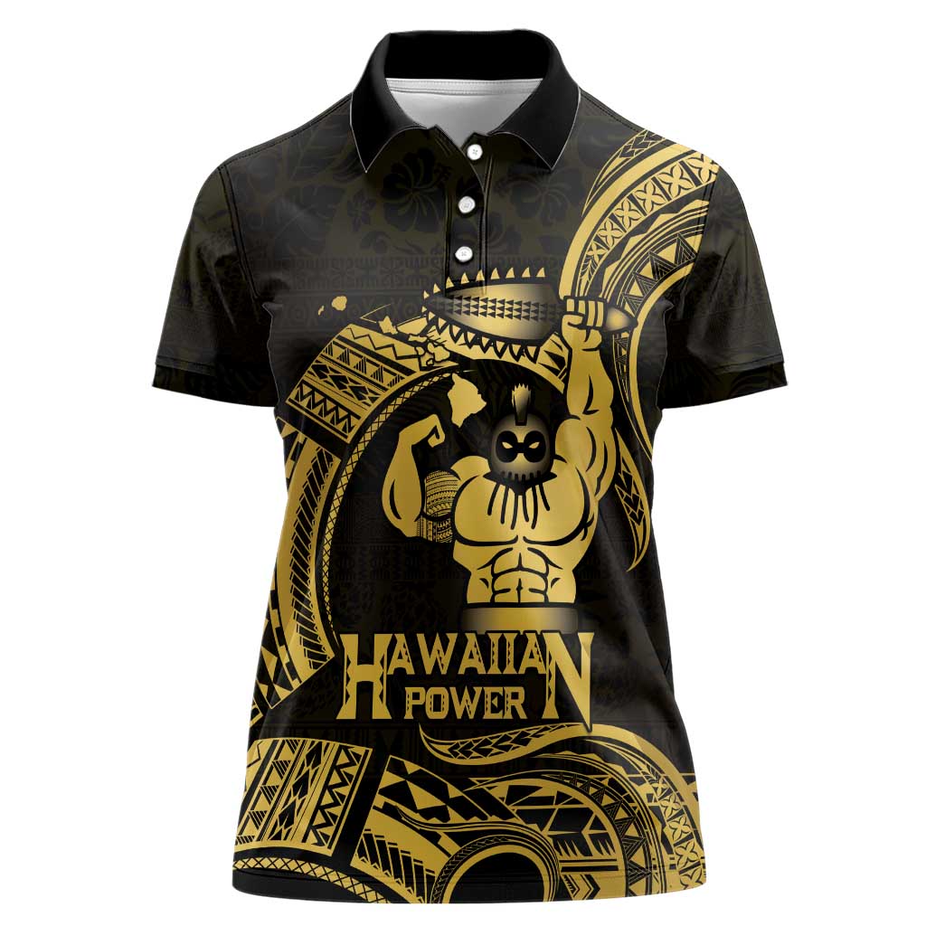 Gold Hawaii Ikaika Warrior Women Polo Shirt Hawaiian Power