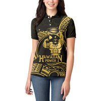 Gold Hawaii Ikaika Warrior Women Polo Shirt Hawaiian Power