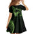 Green Hawaii Ikaika Warrior Family Matching Off Shoulder Short Dress and Hawaiian Shirt Hawaiian Power