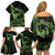 Green Hawaii Ikaika Warrior Family Matching Off Shoulder Short Dress and Hawaiian Shirt Hawaiian Power