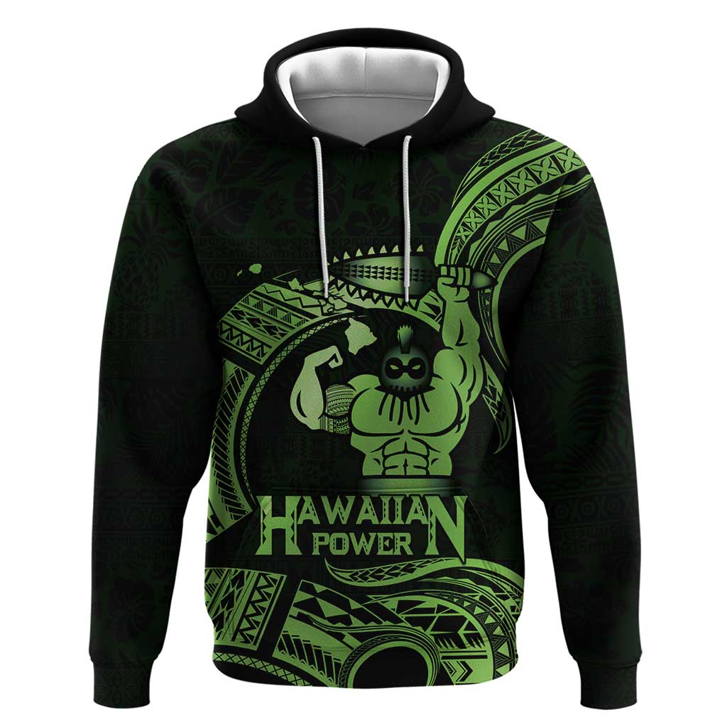 Green Hawaii Ikaika Warrior Hoodie Hawaiian Power