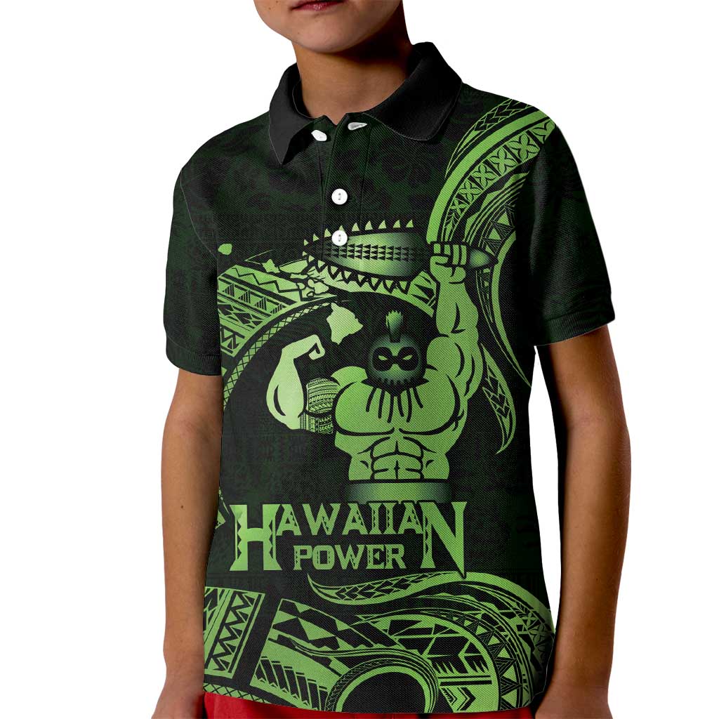 Green Hawaii Ikaika Warrior Kid Polo Shirt Hawaiian Power