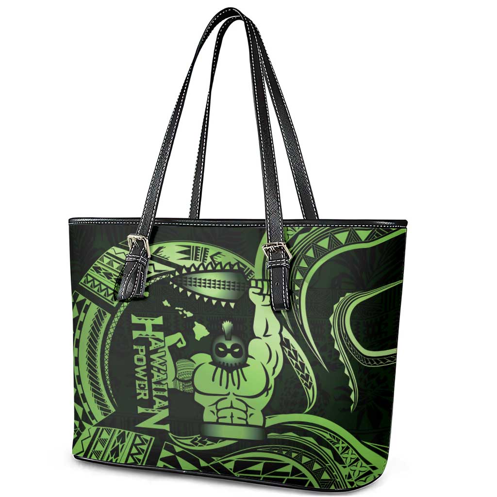 Green Hawaii Ikaika Warrior Leather Tote Bag Hawaiian Power