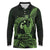 Green Hawaii Ikaika Warrior Long Sleeve Polo Shirt Hawaiian Power