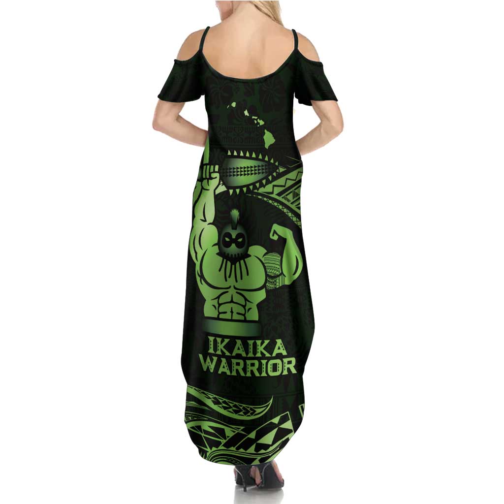 Green Hawaii Ikaika Warrior Summer Maxi Dress Hawaiian Power LT14 - Polynesian Pride