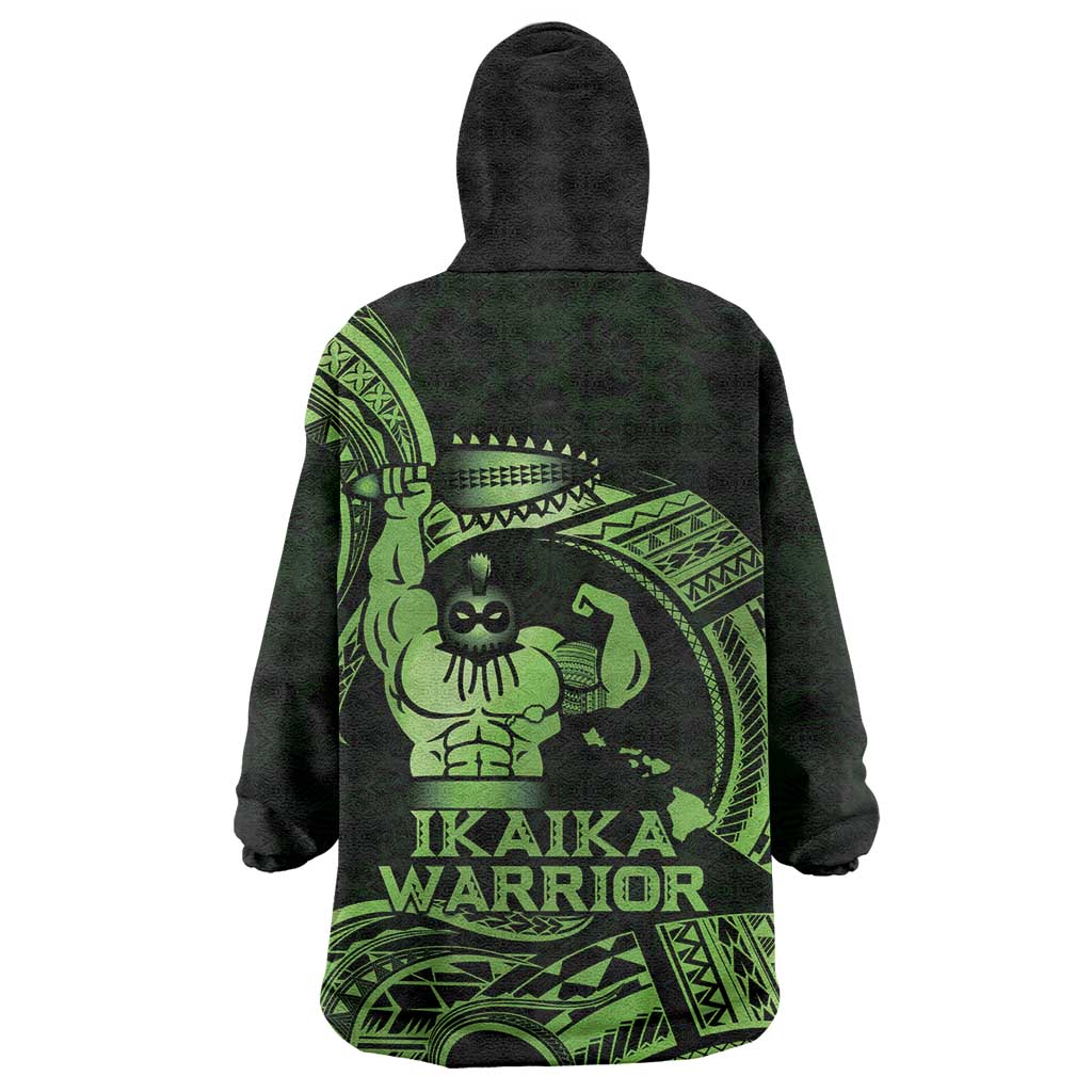 Green Hawaii Ikaika Warrior Wearable Blanket Hoodie Hawaiian Power LT14 - Polynesian Pride