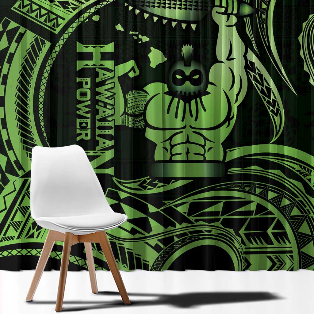 Green Hawaii Ikaika Warrior Window Curtain Hawaiian Power