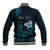 Personalised Hawaii King Kamehameha Day Baseball Jacket Plumeria With Kakau Pattern - Blue
