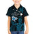 Personalised Hawaii King Kamehameha Day Family Matching Off Shoulder Maxi Dress and Hawaiian Shirt Plumeria With Kakau Pattern - Blue