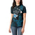 Personalised Hawaii King Kamehameha Day Women Polo Shirt Plumeria With Kakau Pattern - Blue