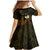 Personalised Hawaii King Kamehameha Day Family Matching Mermaid Dress and Hawaiian Shirt Plumeria With Kakau Pattern - Gold