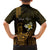 Personalised Hawaii King Kamehameha Day Family Matching Puletasi and Hawaiian Shirt Plumeria With Kakau Pattern - Gold