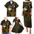 Personalised Hawaii King Kamehameha Day Family Matching Puletasi and Hawaiian Shirt Plumeria With Kakau Pattern - Gold