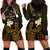 Personalised Hawaii King Kamehameha Day Hoodie Dress Plumeria With Kakau Pattern - Gold