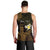 Personalised Hawaii King Kamehameha Day Men Tank Top Plumeria With Kakau Pattern - Gold