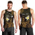 Personalised Hawaii King Kamehameha Day Men Tank Top Plumeria With Kakau Pattern - Gold