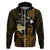Personalised Hawaii King Kamehameha Day Zip Hoodie Plumeria With Kakau Pattern - Gold