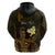 Personalised Hawaii King Kamehameha Day Zip Hoodie Plumeria With Kakau Pattern - Gold