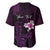 Personalised Hawaii King Kamehameha Day Baseball Jersey Plumeria With Kakau Pattern - Purple