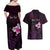 Personalised Hawaii King Kamehameha Day Couples Matching Off Shoulder Maxi Dress and Hawaiian Shirt Plumeria With Kakau Pattern - Purple