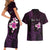 Personalised Hawaii King Kamehameha Day Couples Matching Short Sleeve Bodycon Dress and Hawaiian Shirt Plumeria With Kakau Pattern - Purple