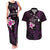 Personalised Hawaii King Kamehameha Day Couples Matching Tank Maxi Dress and Hawaiian Shirt Plumeria With Kakau Pattern - Purple