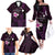 Personalised Hawaii King Kamehameha Day Family Matching Off The Shoulder Long Sleeve Dress and Hawaiian Shirt Plumeria With Kakau Pattern - Purple