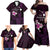 Personalised Hawaii King Kamehameha Day Family Matching Off Shoulder Maxi Dress and Hawaiian Shirt Plumeria With Kakau Pattern - Purple