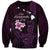 Personalised Hawaii King Kamehameha Day Sweatshirt Plumeria With Kakau Pattern - Purple