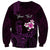 Personalised Hawaii King Kamehameha Day Sweatshirt Plumeria With Kakau Pattern - Purple