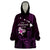 Personalised Hawaii King Kamehameha Day Wearable Blanket Hoodie Plumeria With Kakau Pattern - Purple