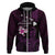 Personalised Hawaii King Kamehameha Day Zip Hoodie Plumeria With Kakau Pattern - Purple