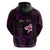 Personalised Hawaii King Kamehameha Day Zip Hoodie Plumeria With Kakau Pattern - Purple