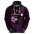 Personalised Hawaii King Kamehameha Day Zip Hoodie Plumeria With Kakau Pattern - Purple