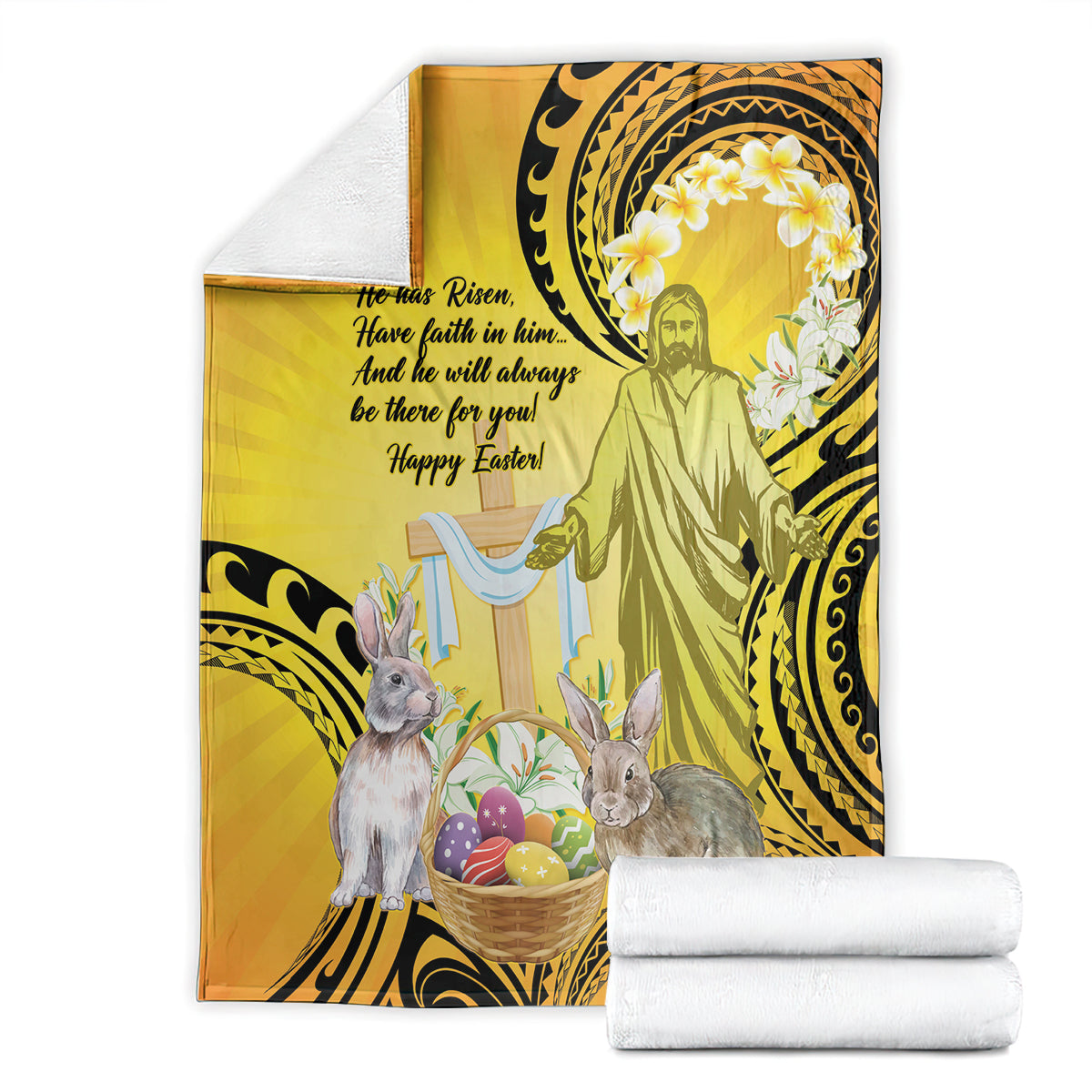 Polynesia Easter Day Blanket He Is Risen Lilium Longiflorum Polynesian Pattern LT14 - Polynesian Pride